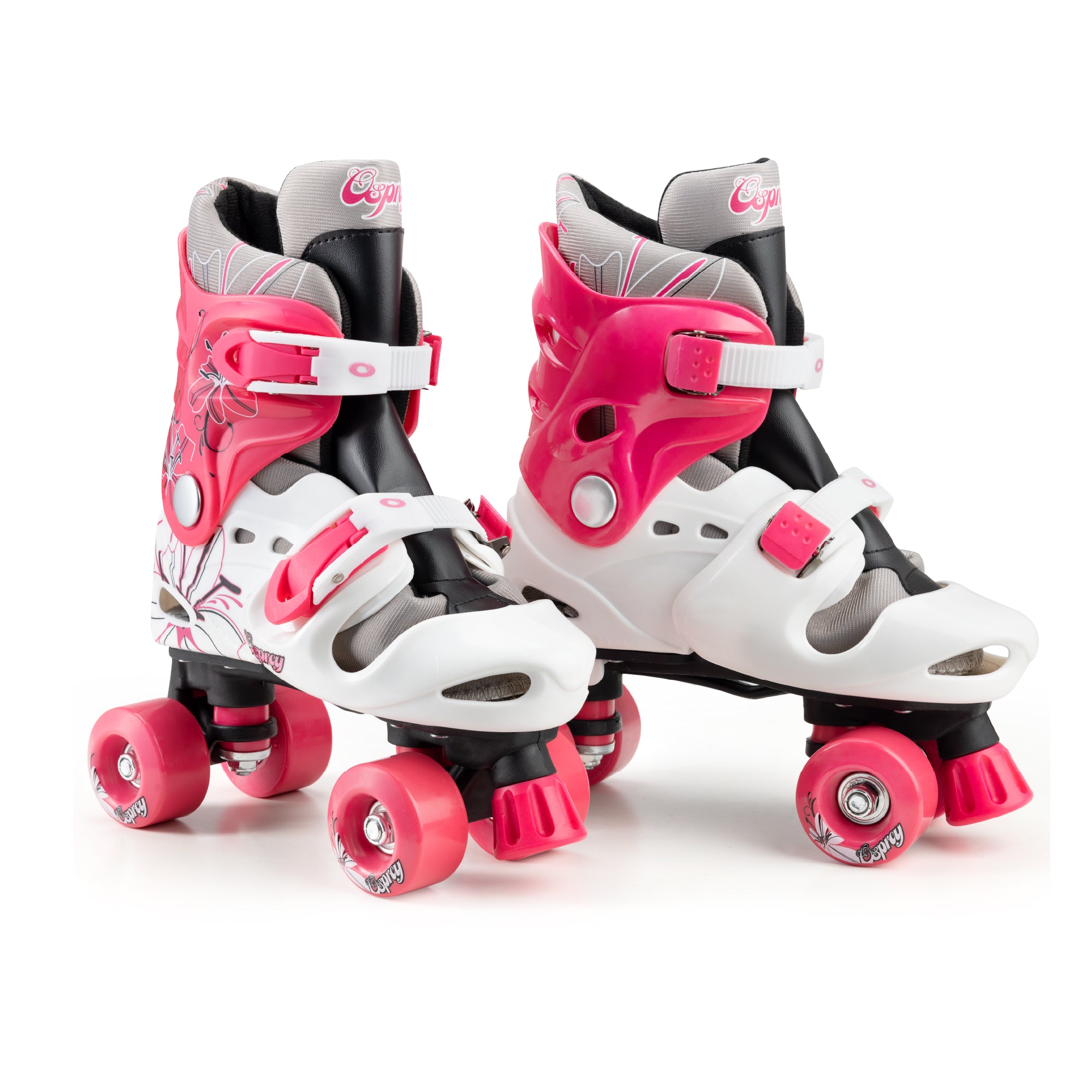 Kids Adjustable Quad Roller Skates - Pink