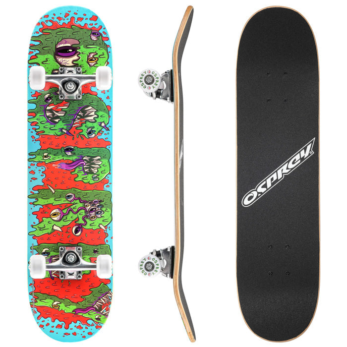 8" x 31" Complete Double Kick Skateboard - Slime
