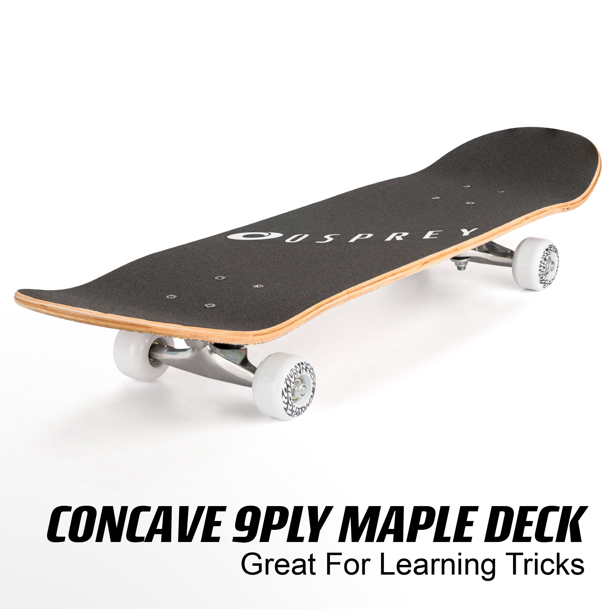 8" x 31" Complete Double Kick Skateboard - Stickers