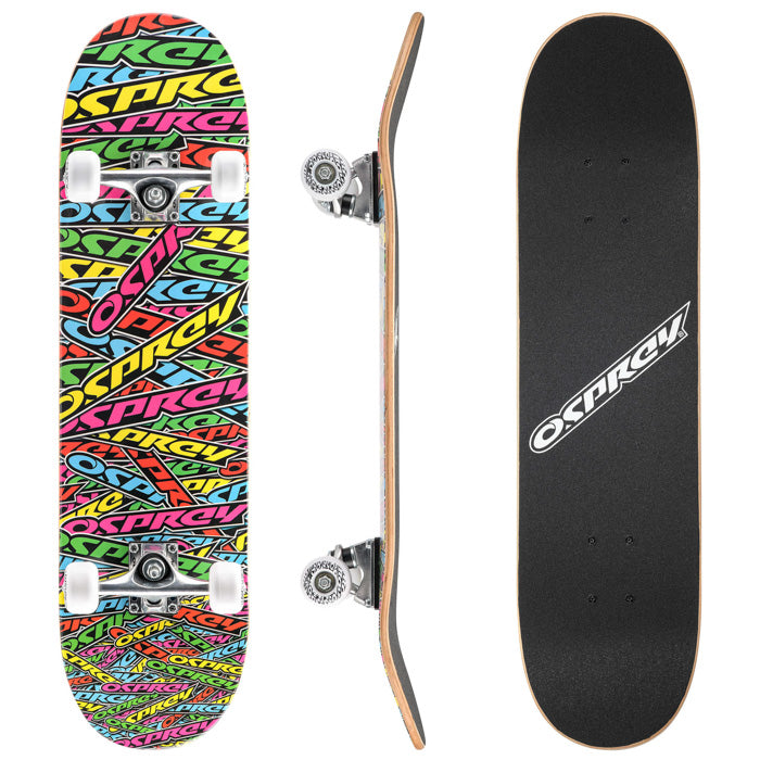 8" x 31" Complete Double Kick Skateboard - Stickers
