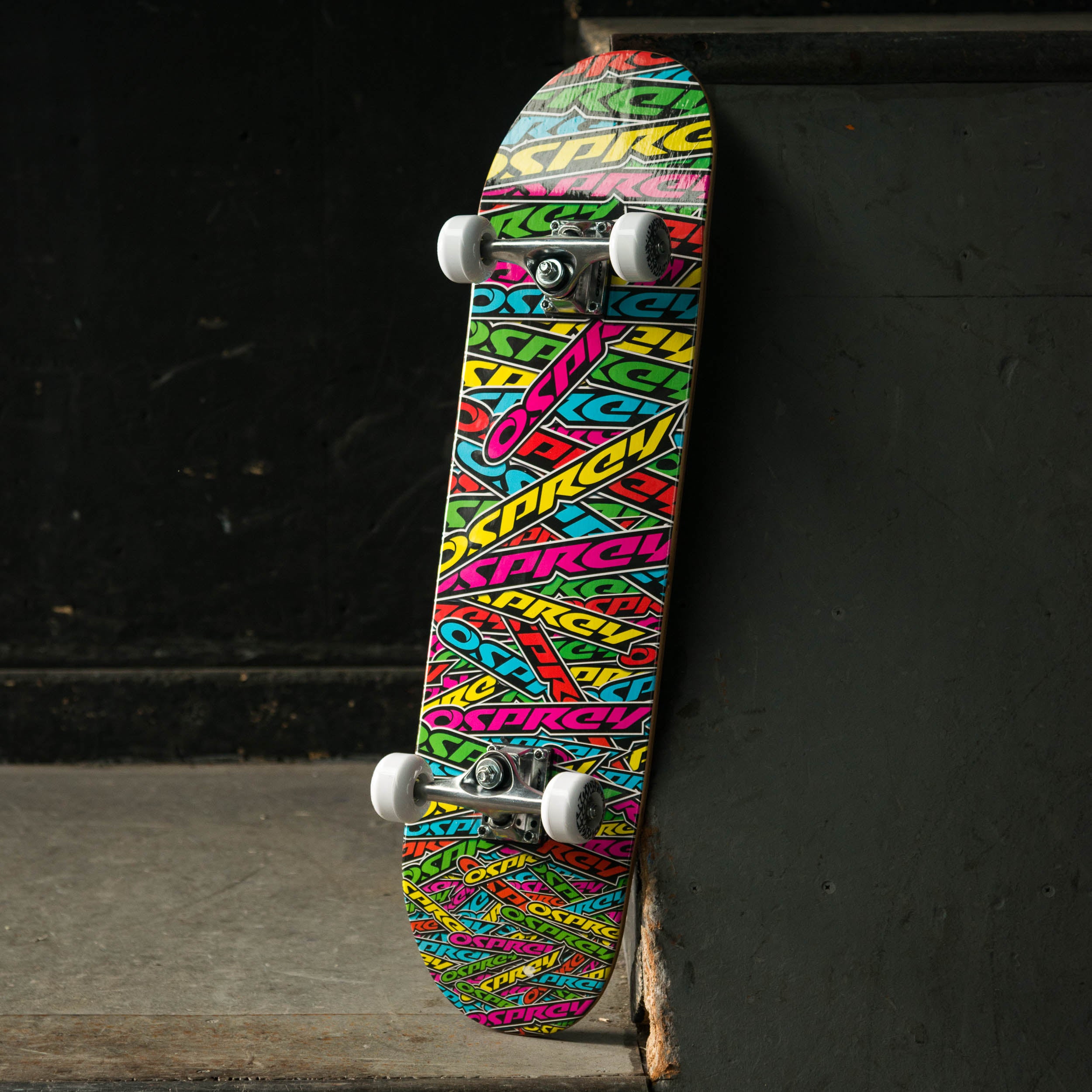 8" x 31" Complete Double Kick Skateboard - Stickers
