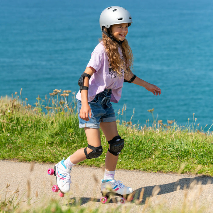 Kids Adjustable Quad Roller Skates - White
