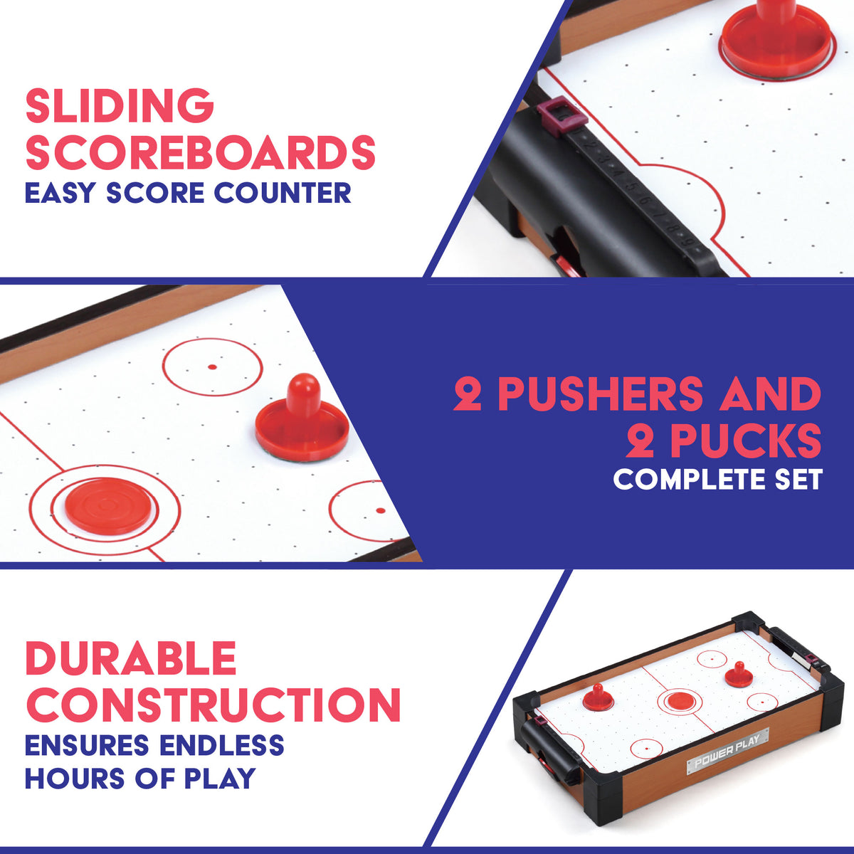 16" Air Hockey Table Game - Light Brown