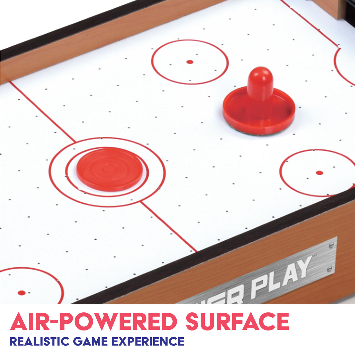 16" Air Hockey Table Game - Light Brown