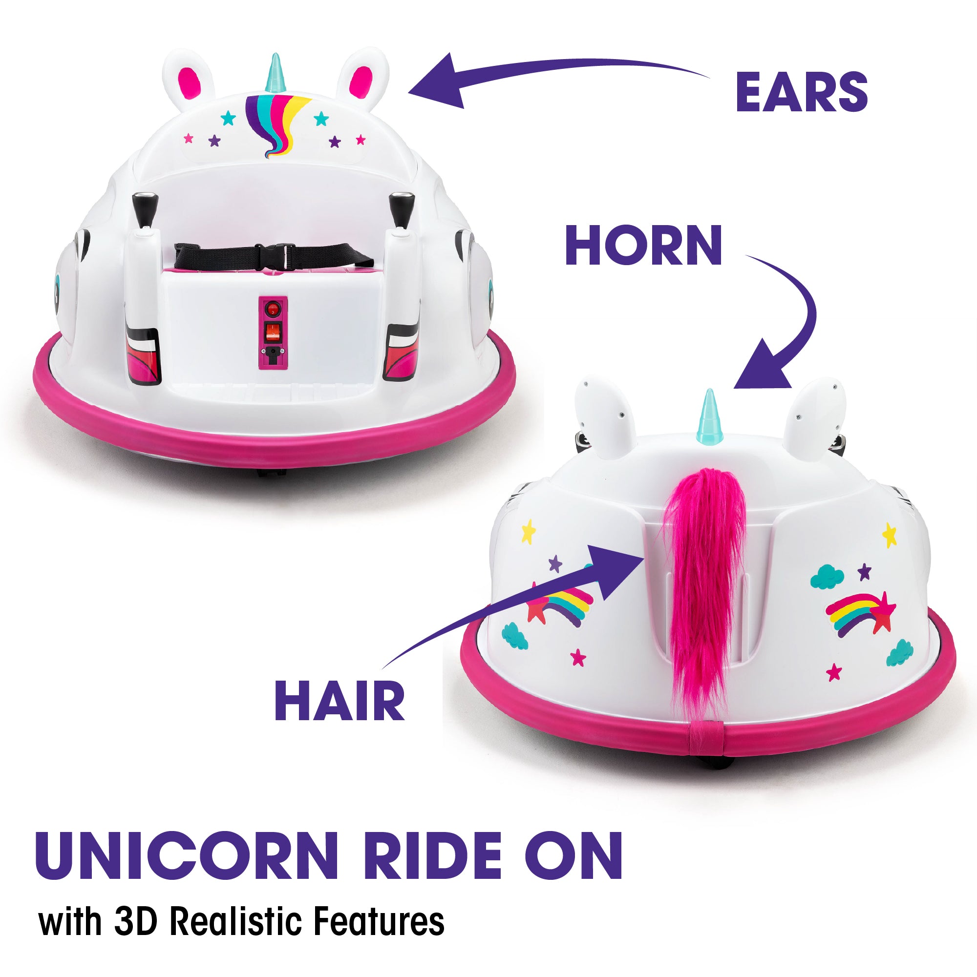 Electric Unicorn Bumper Car Ride-On