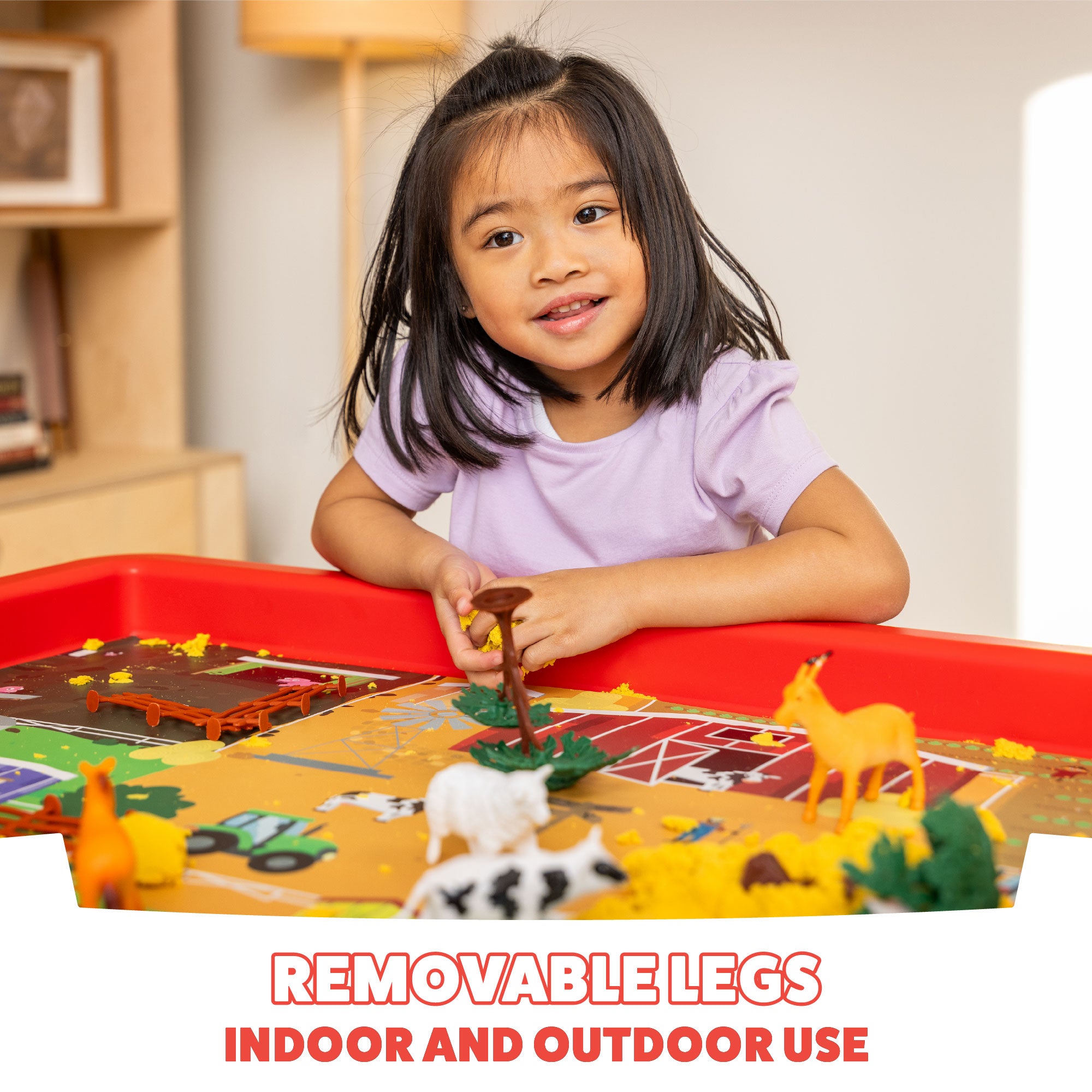 Plastic Play Tray Table - Farm & Safari Theme