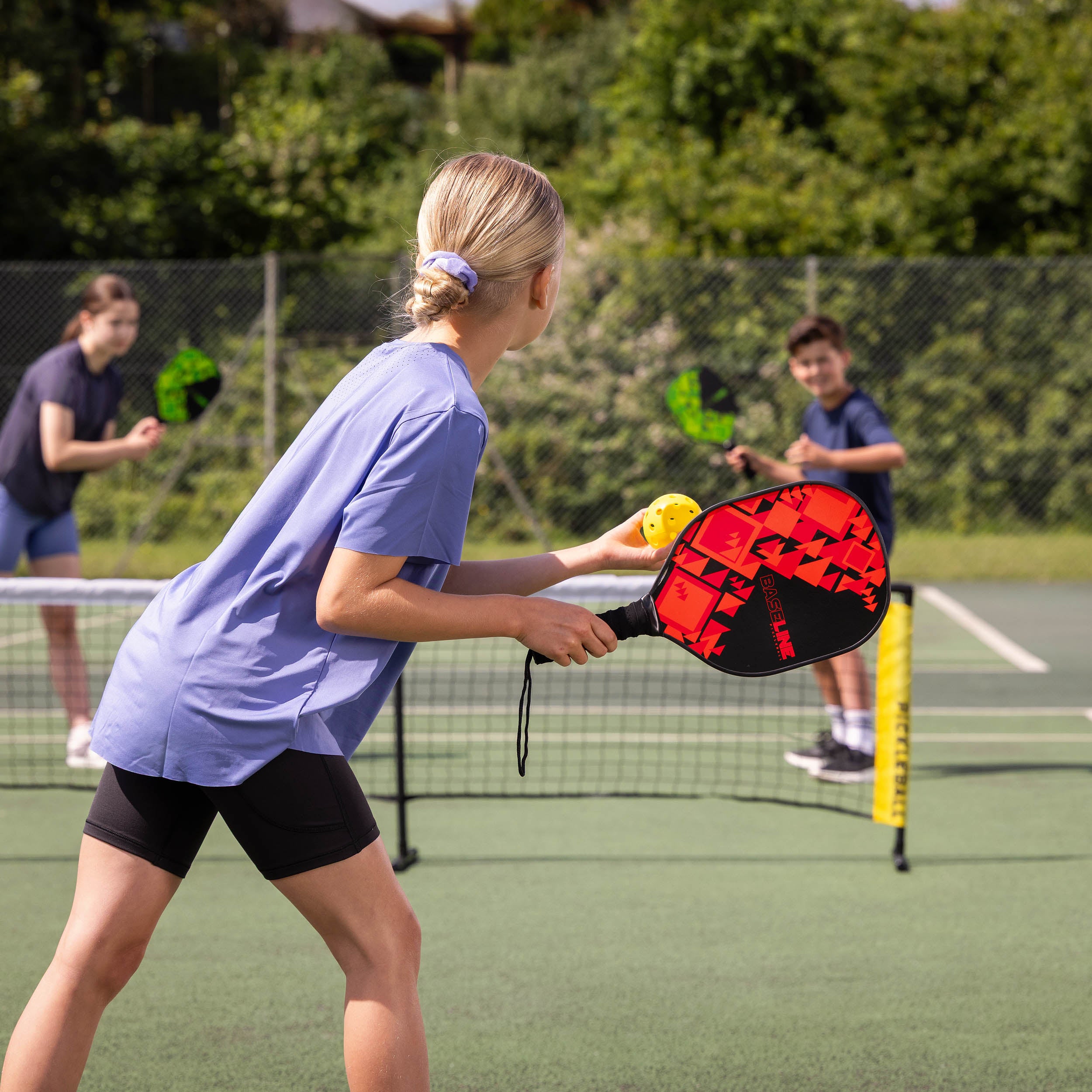 Pickleball Bat, Ball & Net - 4 Player