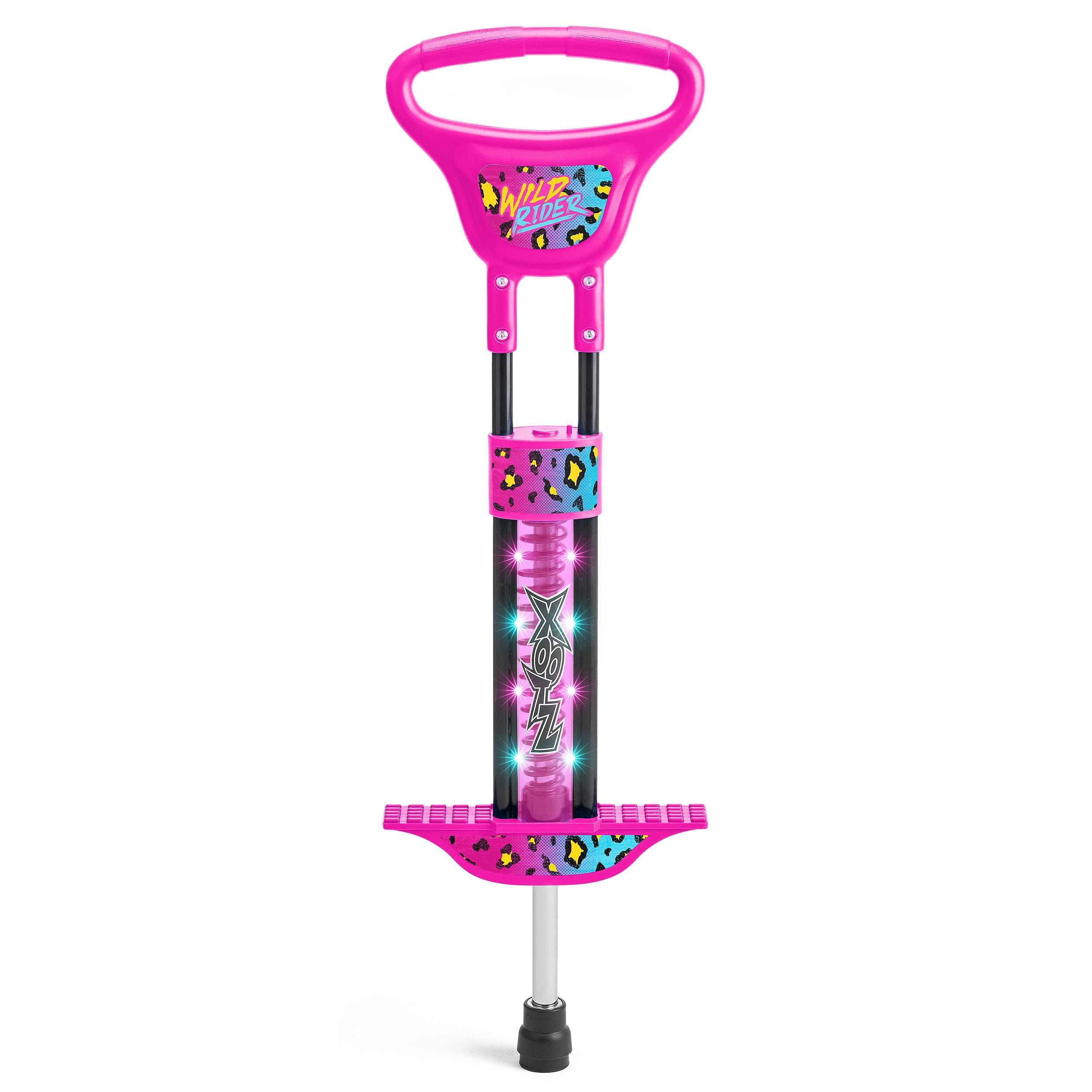 Wild Rider Light Up Pogo Stick Pink Leopard