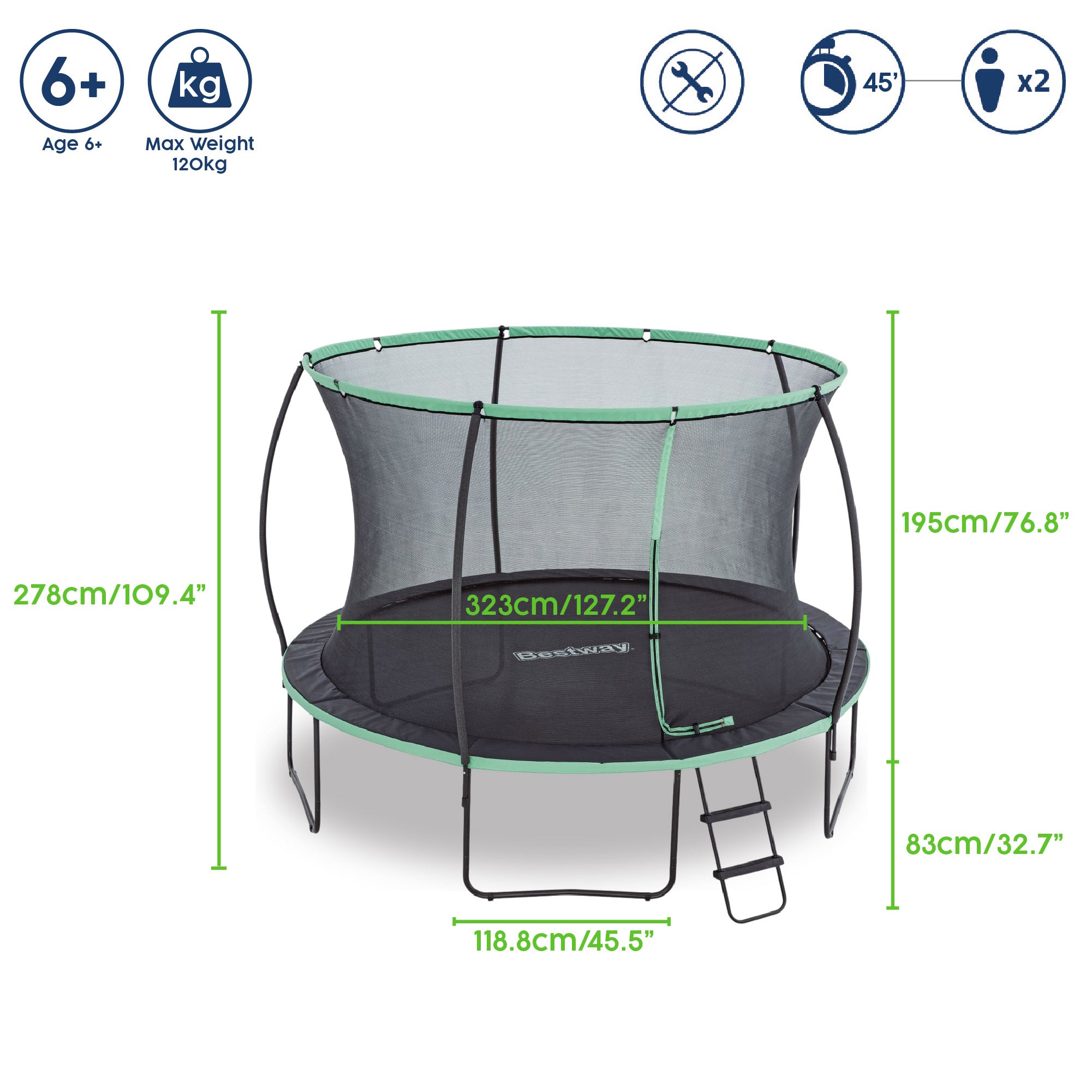 12ft large trampoline