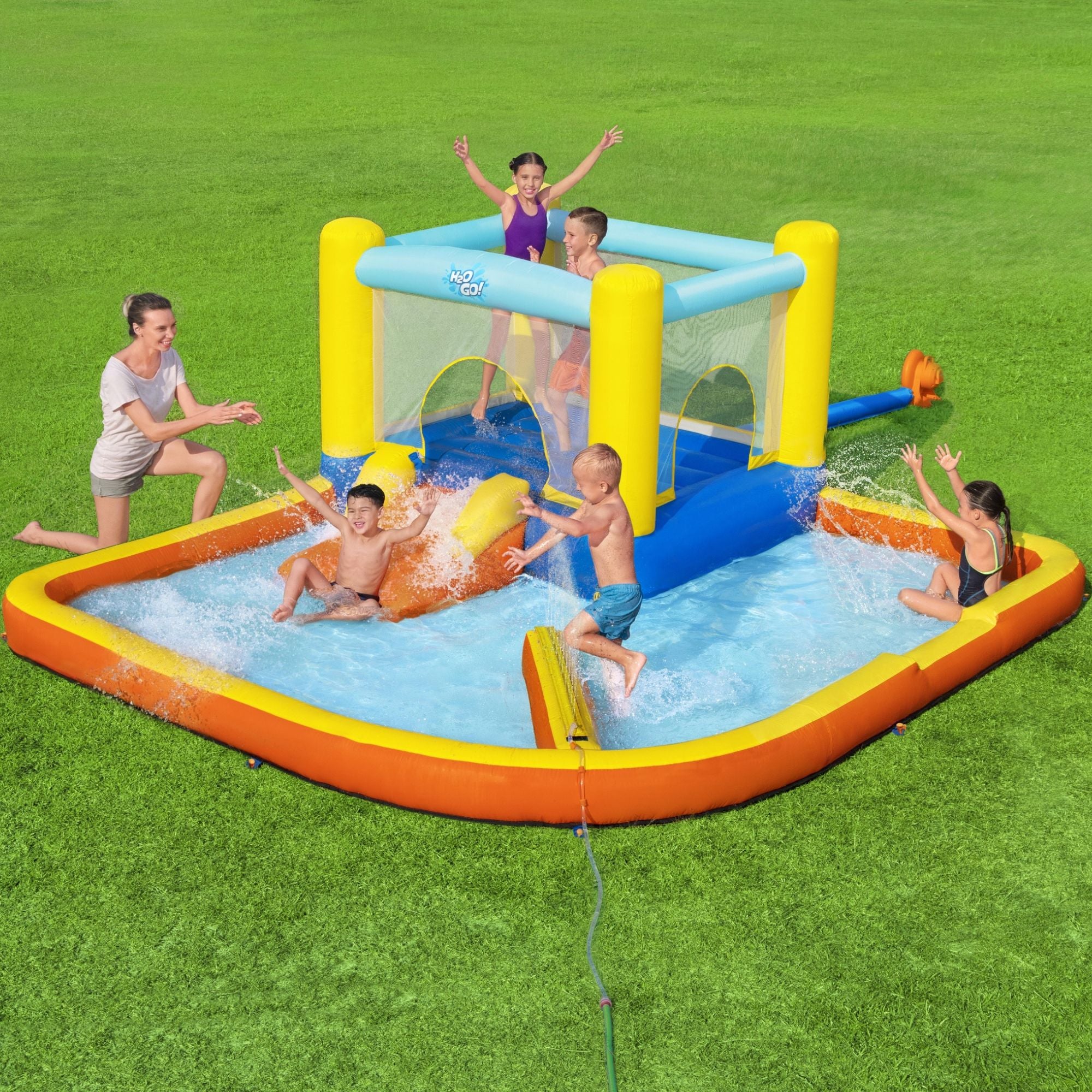 bouncer with kids paddling pool