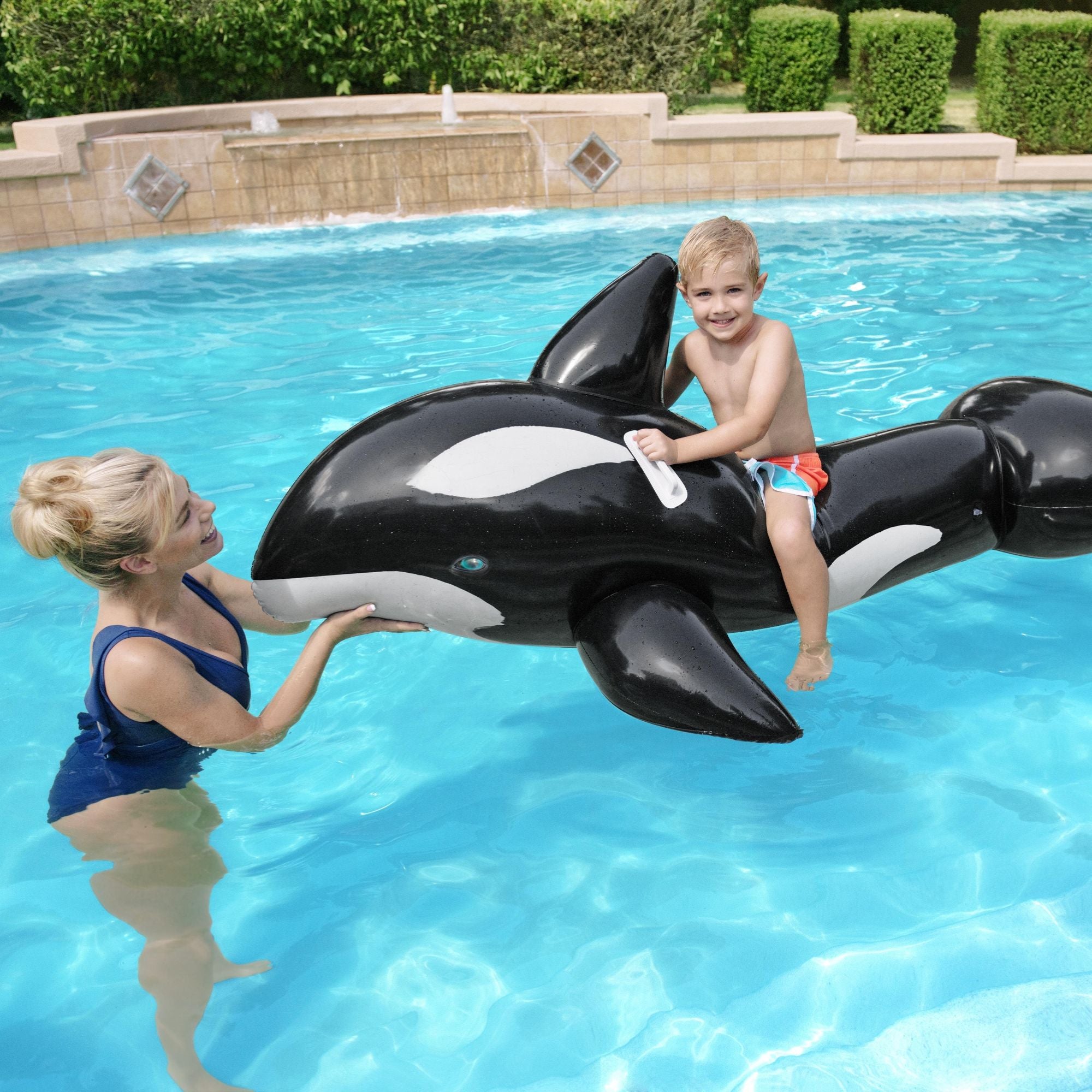 bestway inflatable pool ride on