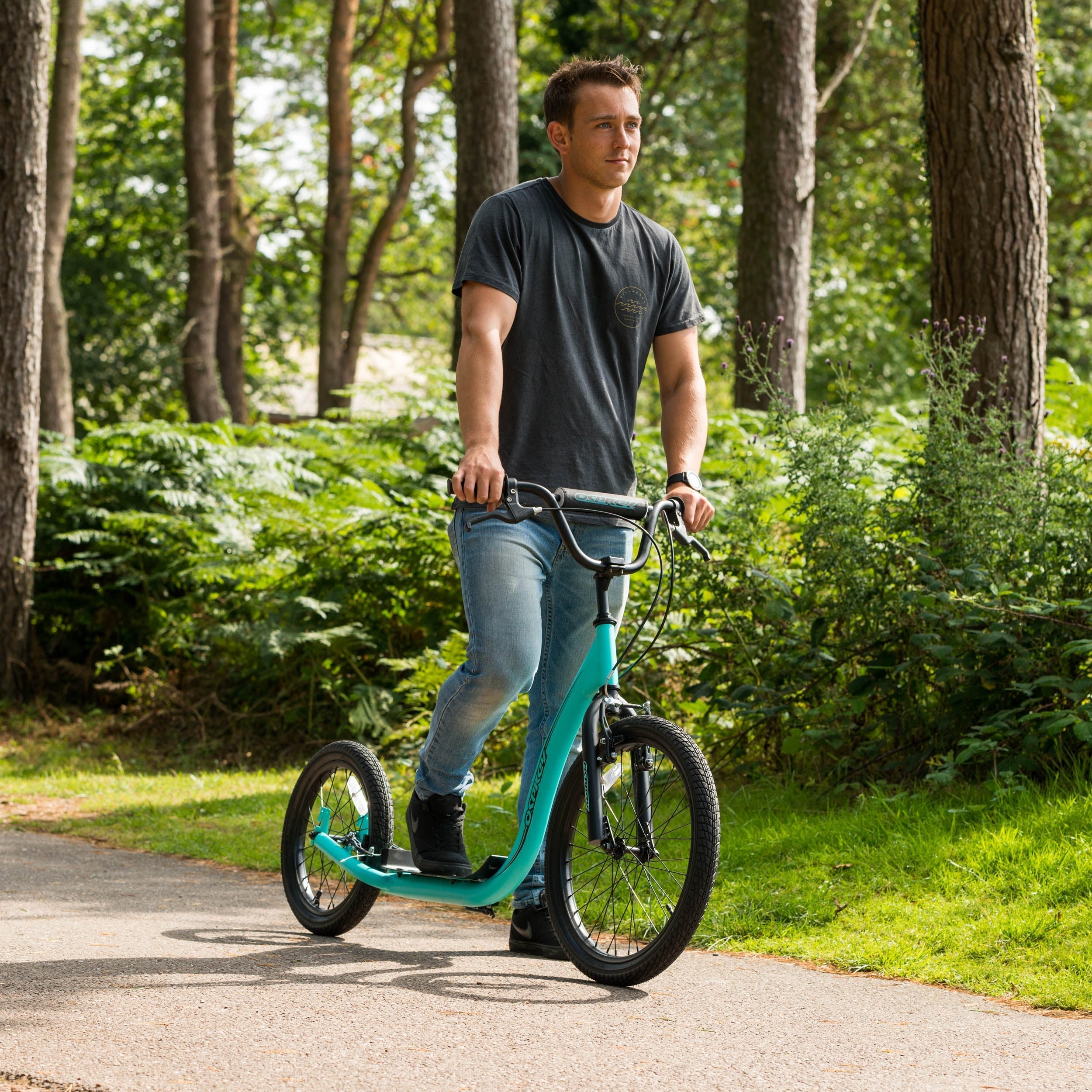 Blue BMX-style trick scooter for kids