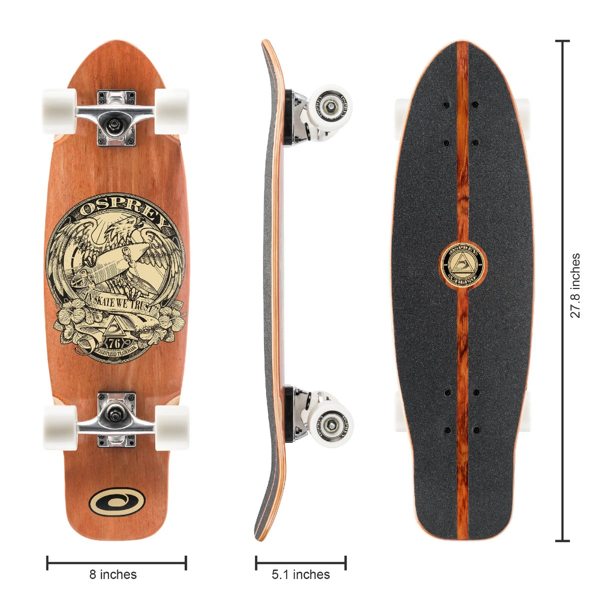 Graphic print cruiser skateboard