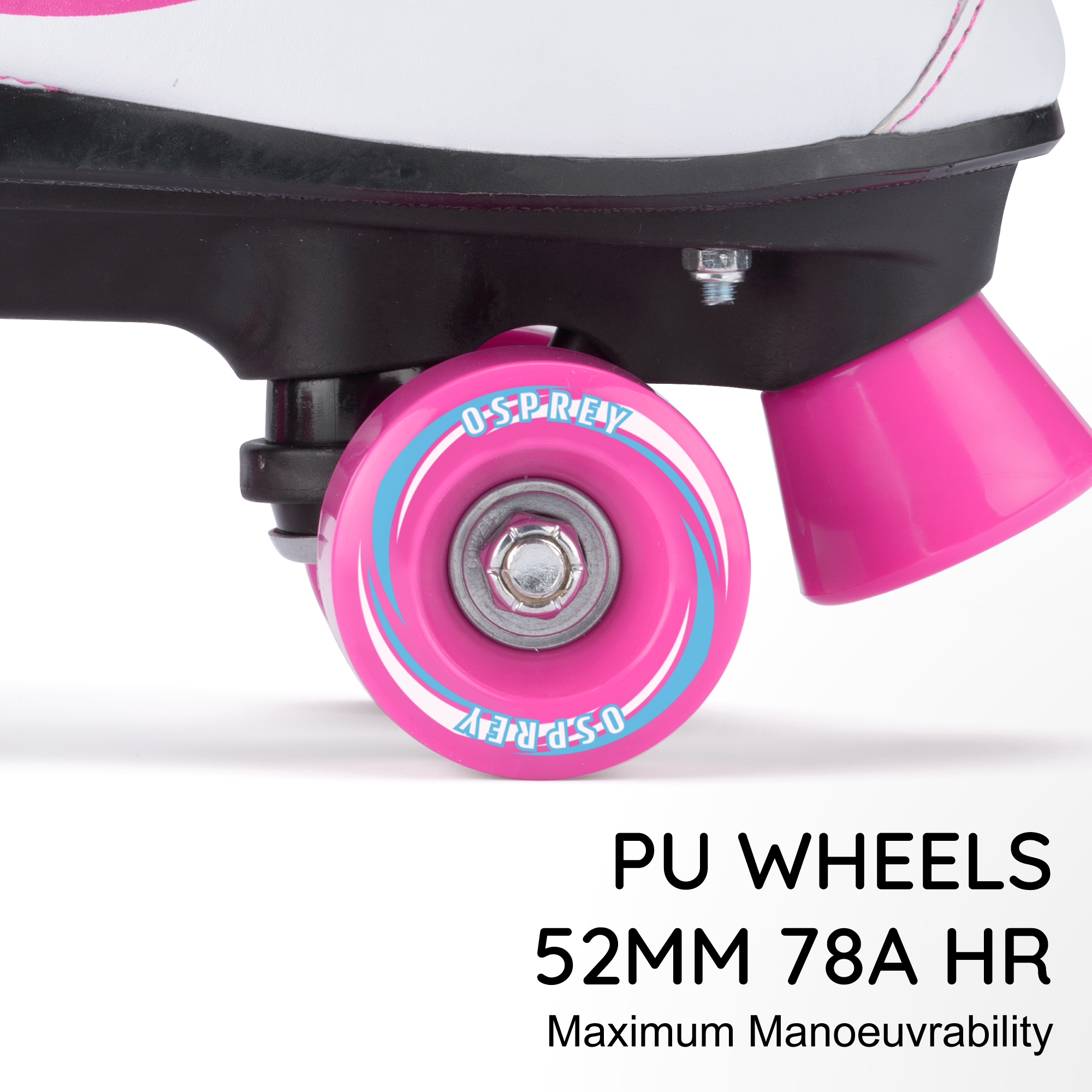 Kids Adjustable Quad Roller Skates - White