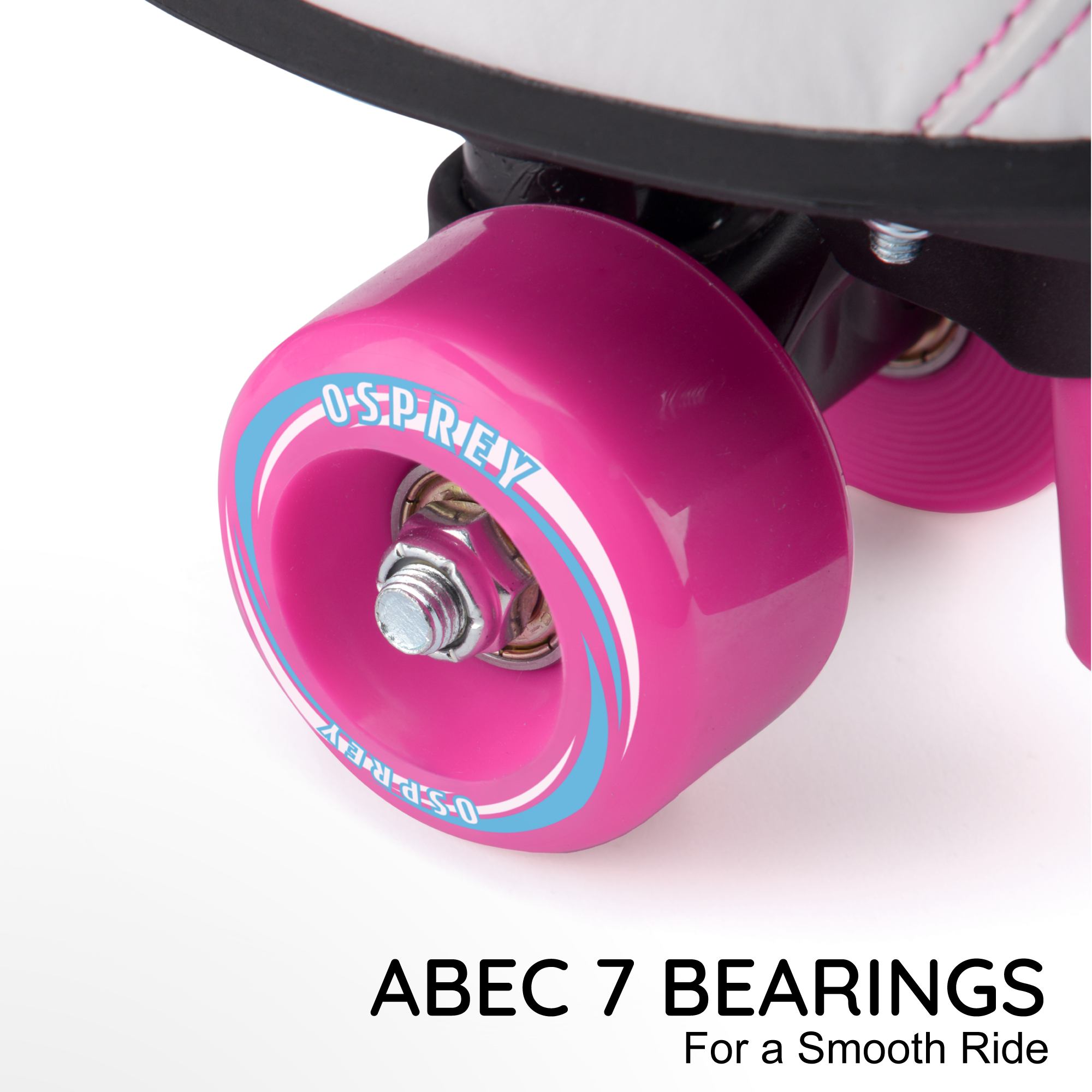 Kids Adjustable Quad Roller Skates - White