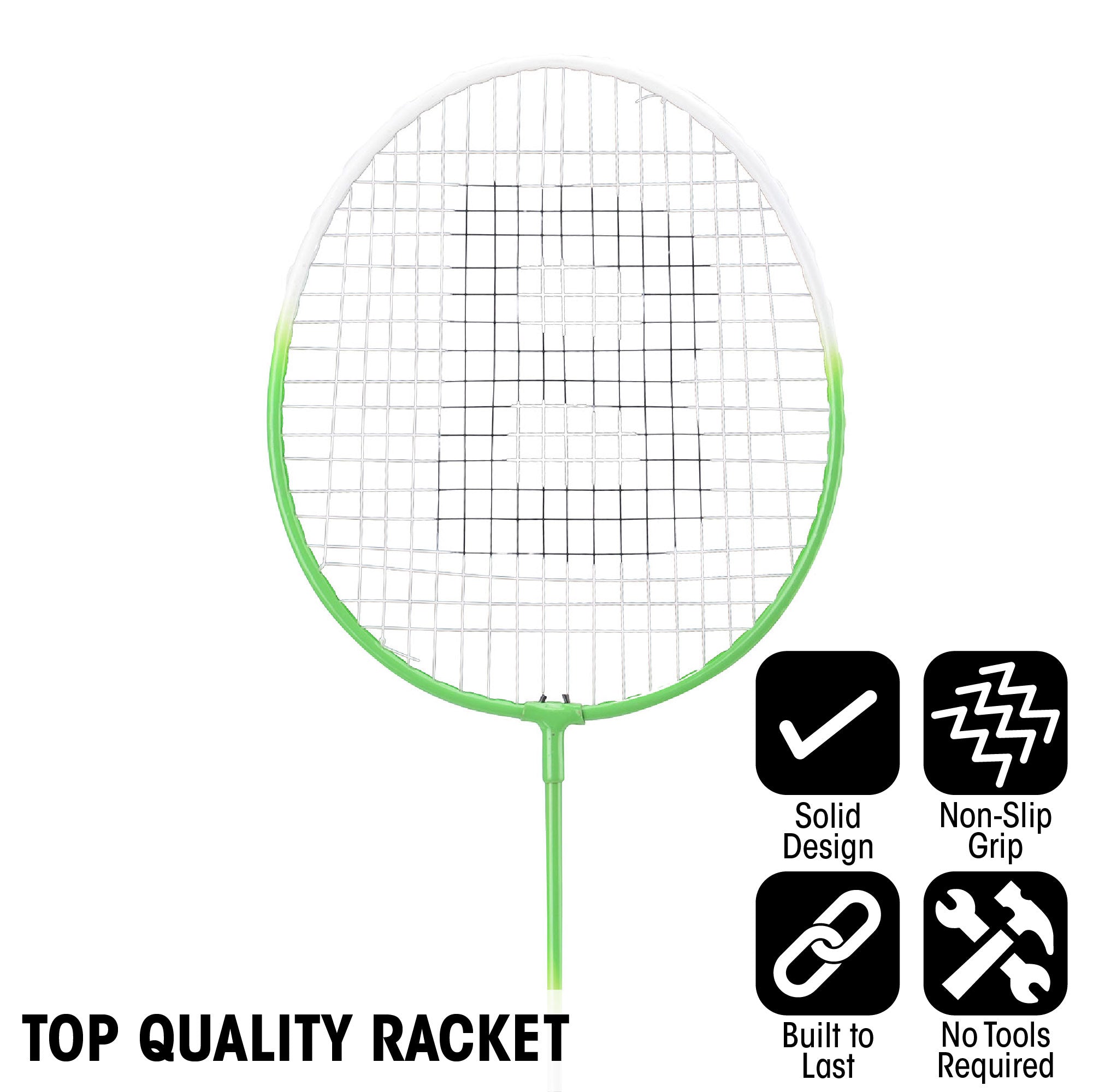 Green badminton racket for kids