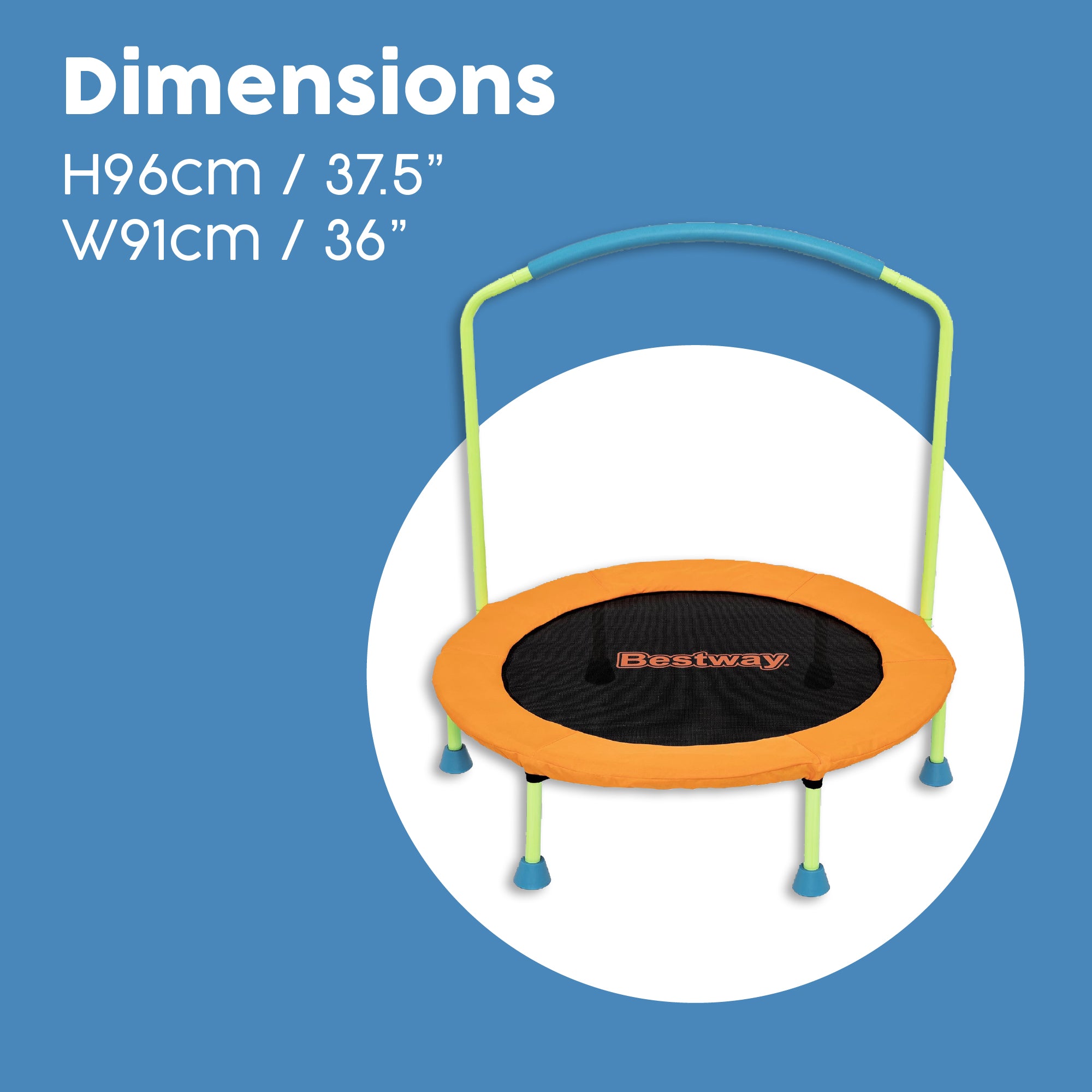 kids small trampoline with handlebars 