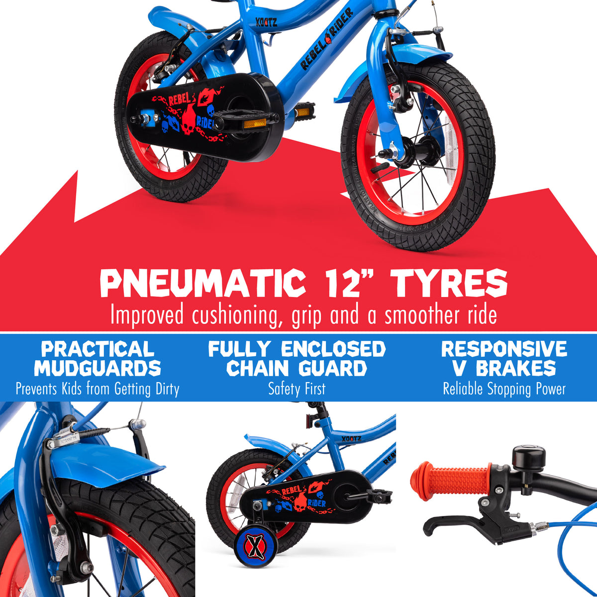 kids bike with pneumatic 12-inch tyres