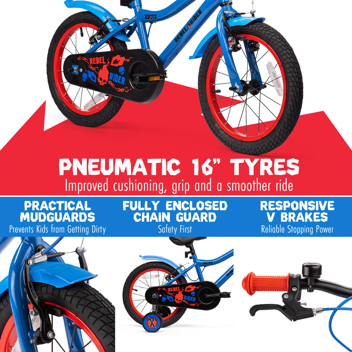 pneumatic 14-inch tyres kids bike