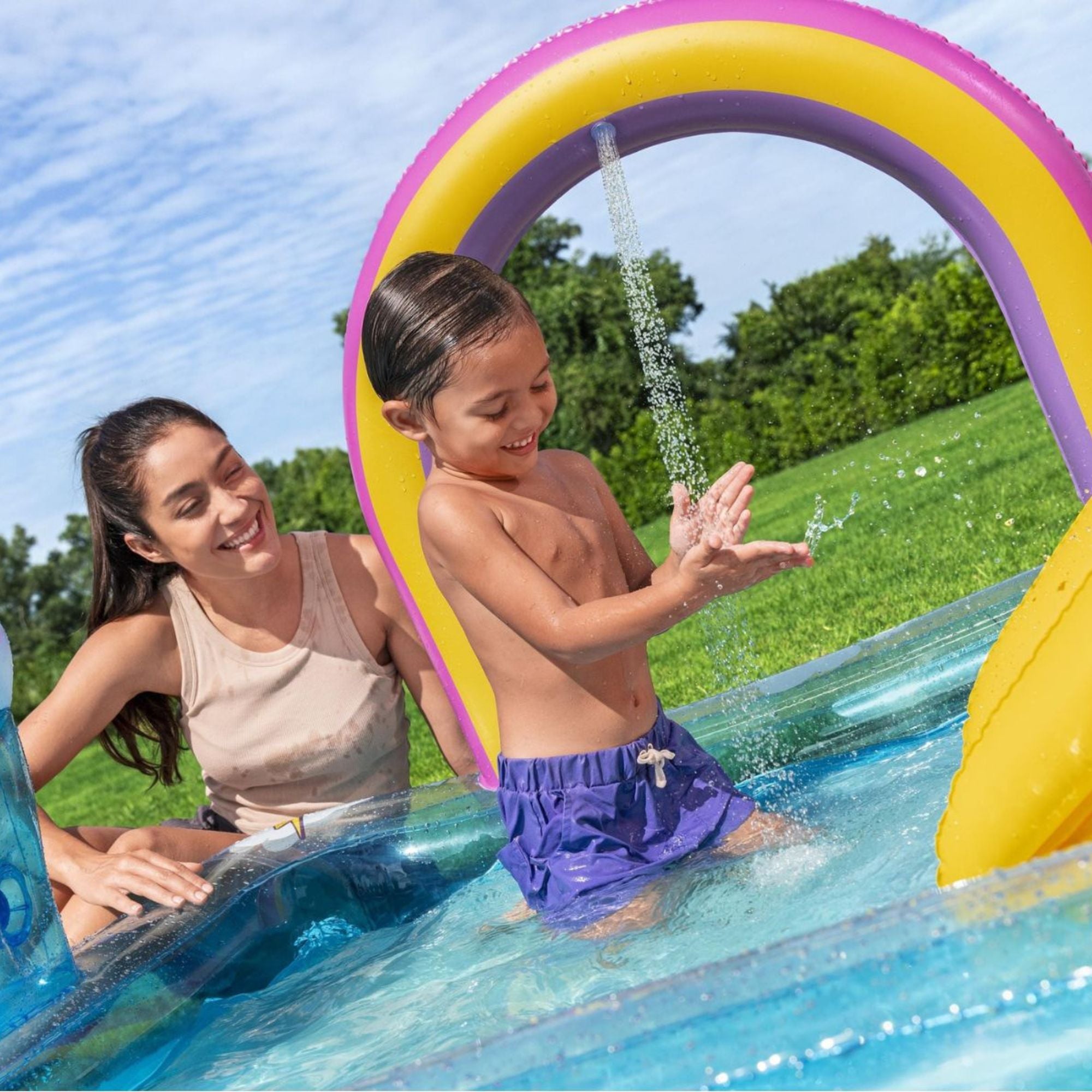 Rainbows 'n' Rays Kids Paddling Pool with Play Centre