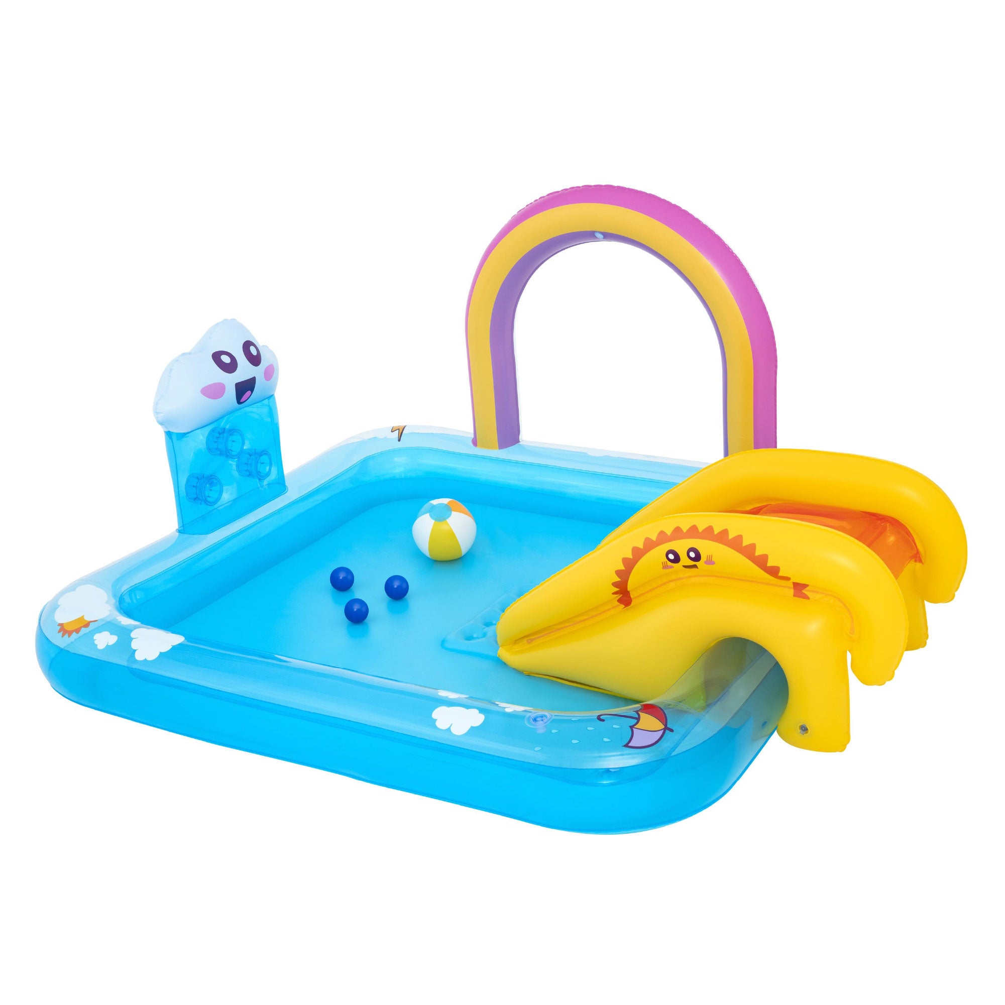 Rainbows 'n' Rays Kids Paddling Pool with Play Centre
