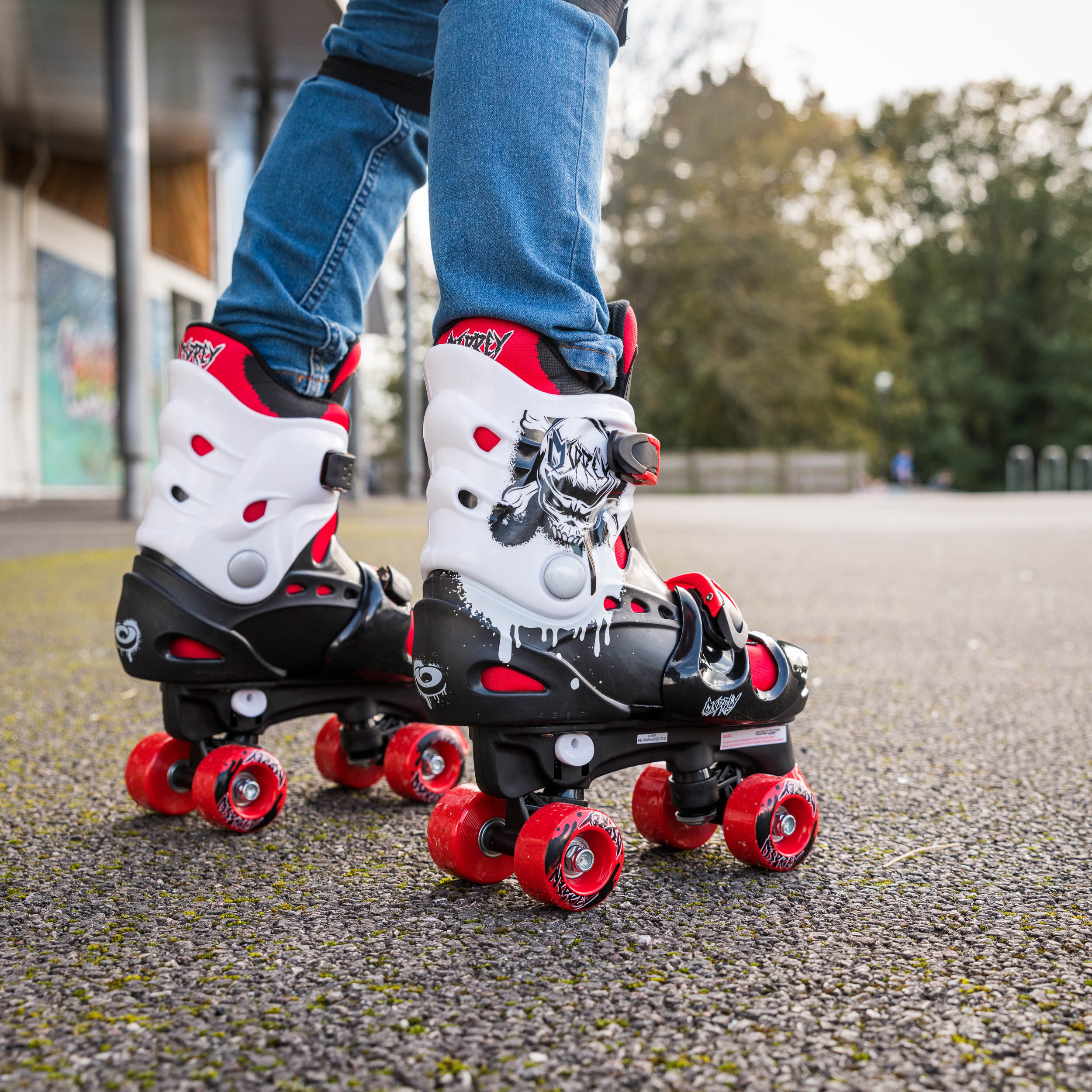 red quad roller skates