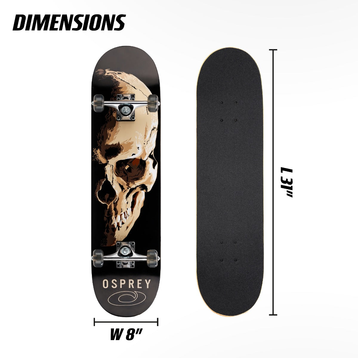 Children’s skateboard with skull design