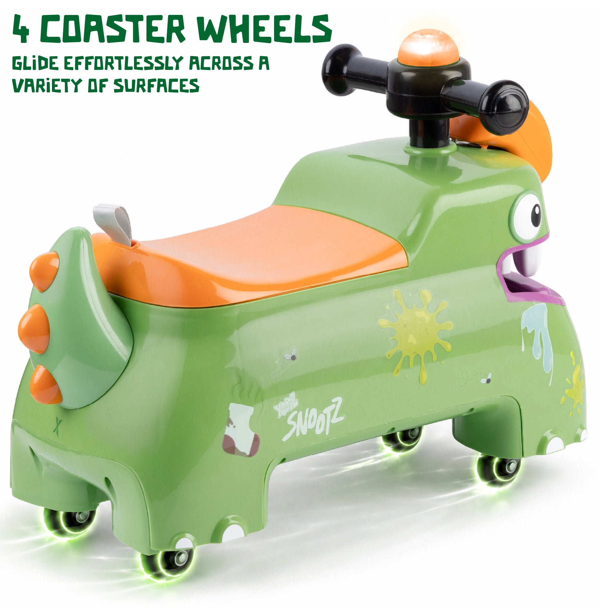 push ride on toy with coaster wheels for 360 spinning 