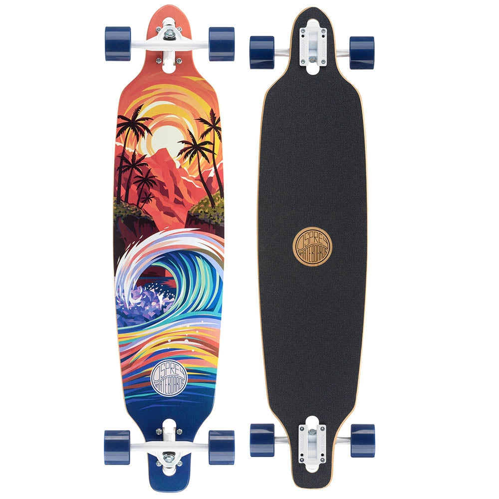 Toyrific sunset skateboard graphic