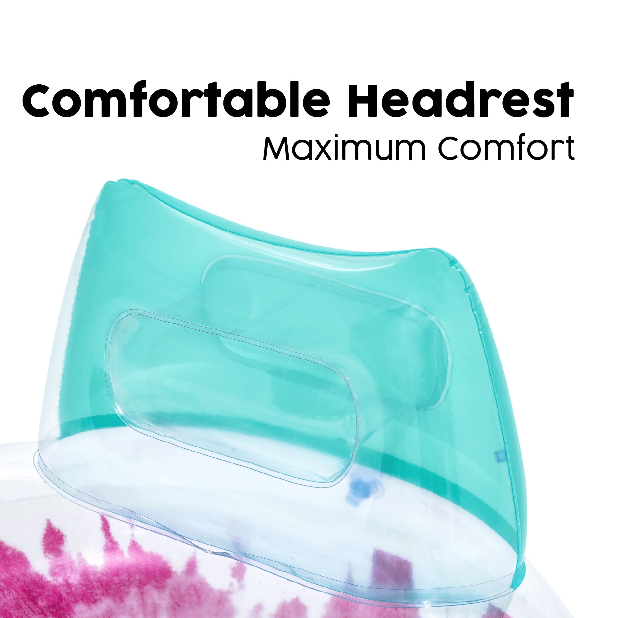 tie dye swim tube with headrest