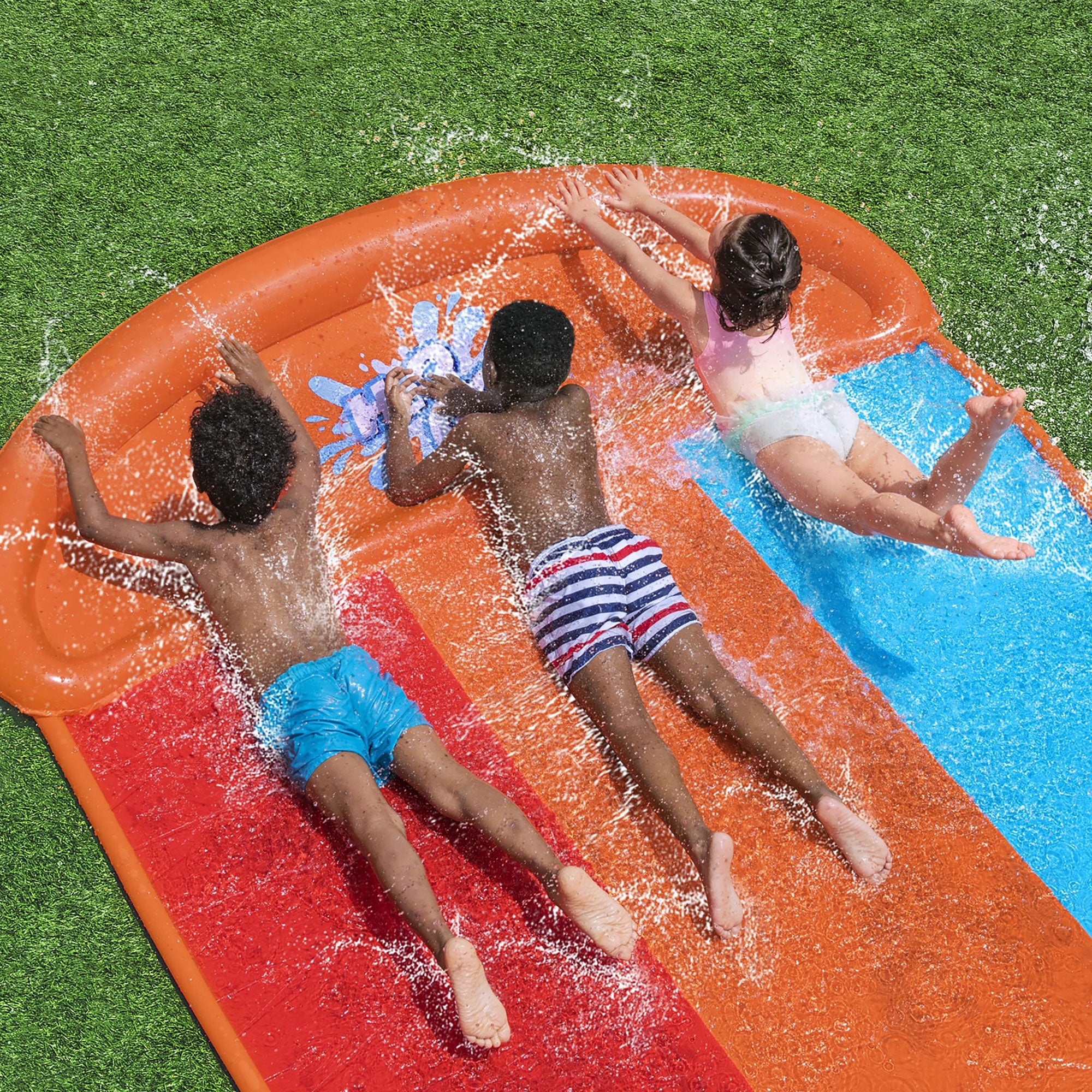 long garden water slides