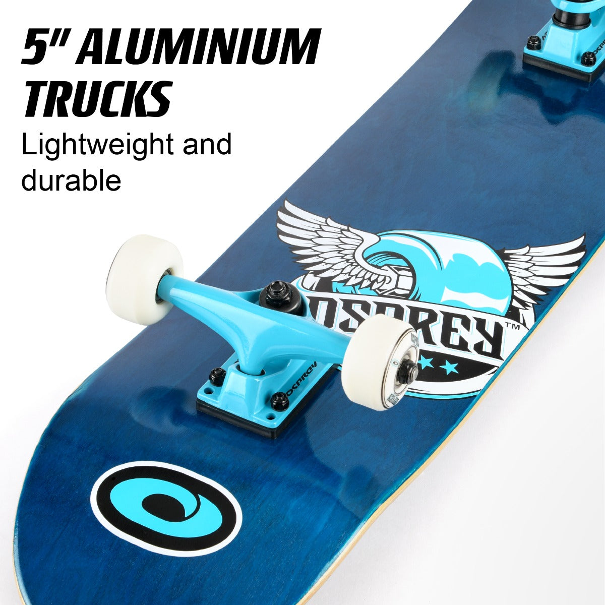 Graphic skateboard with rainbow stripes
