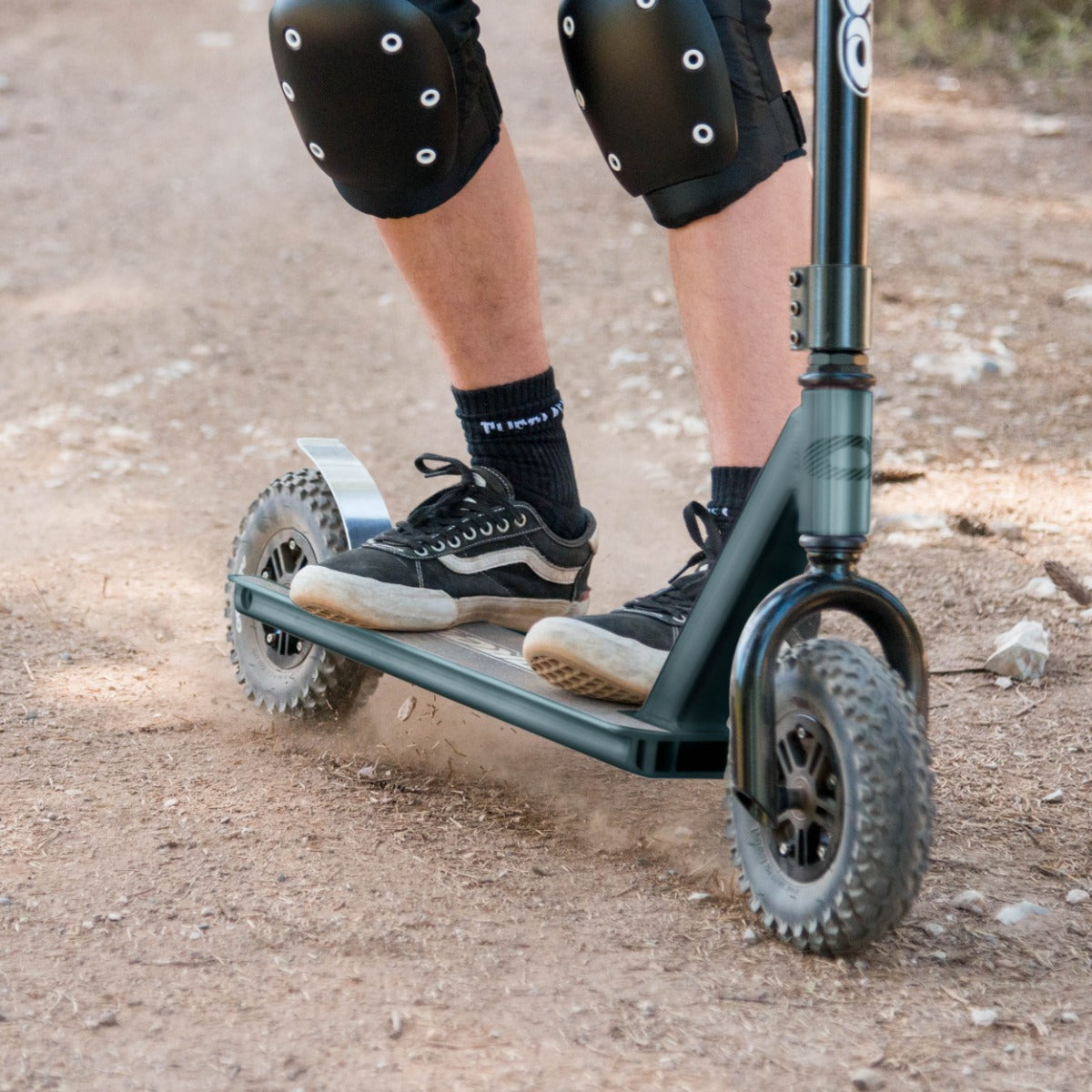 Gunmetal dirt scooter for off-road use