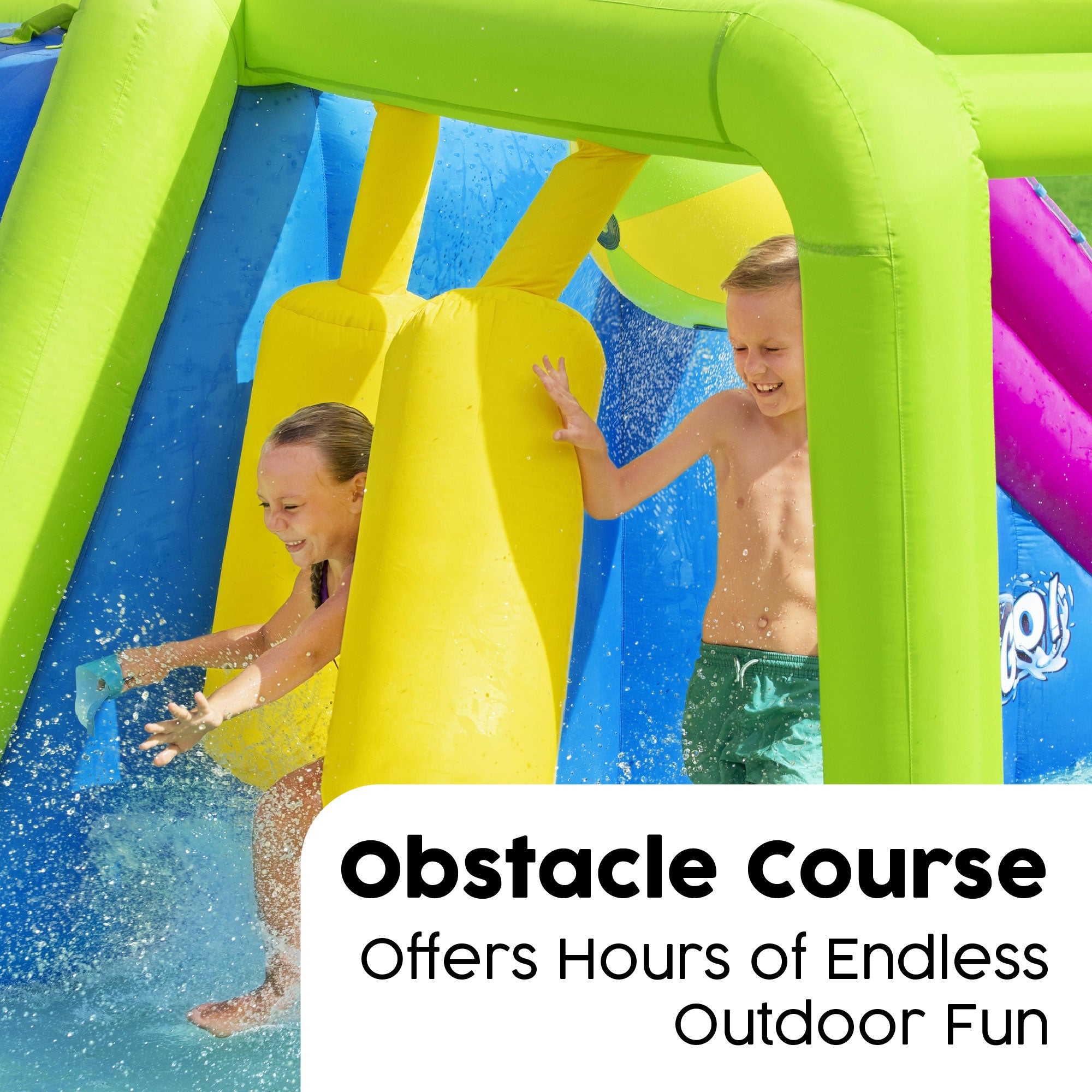 water park with obstacle course
