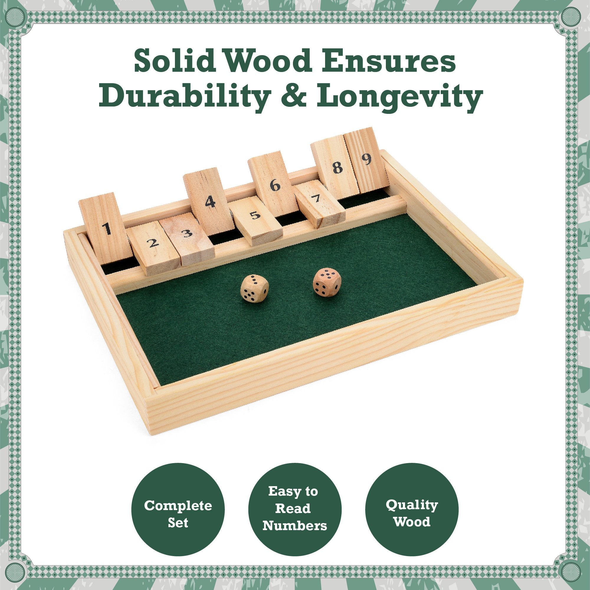 wooden shut the box game