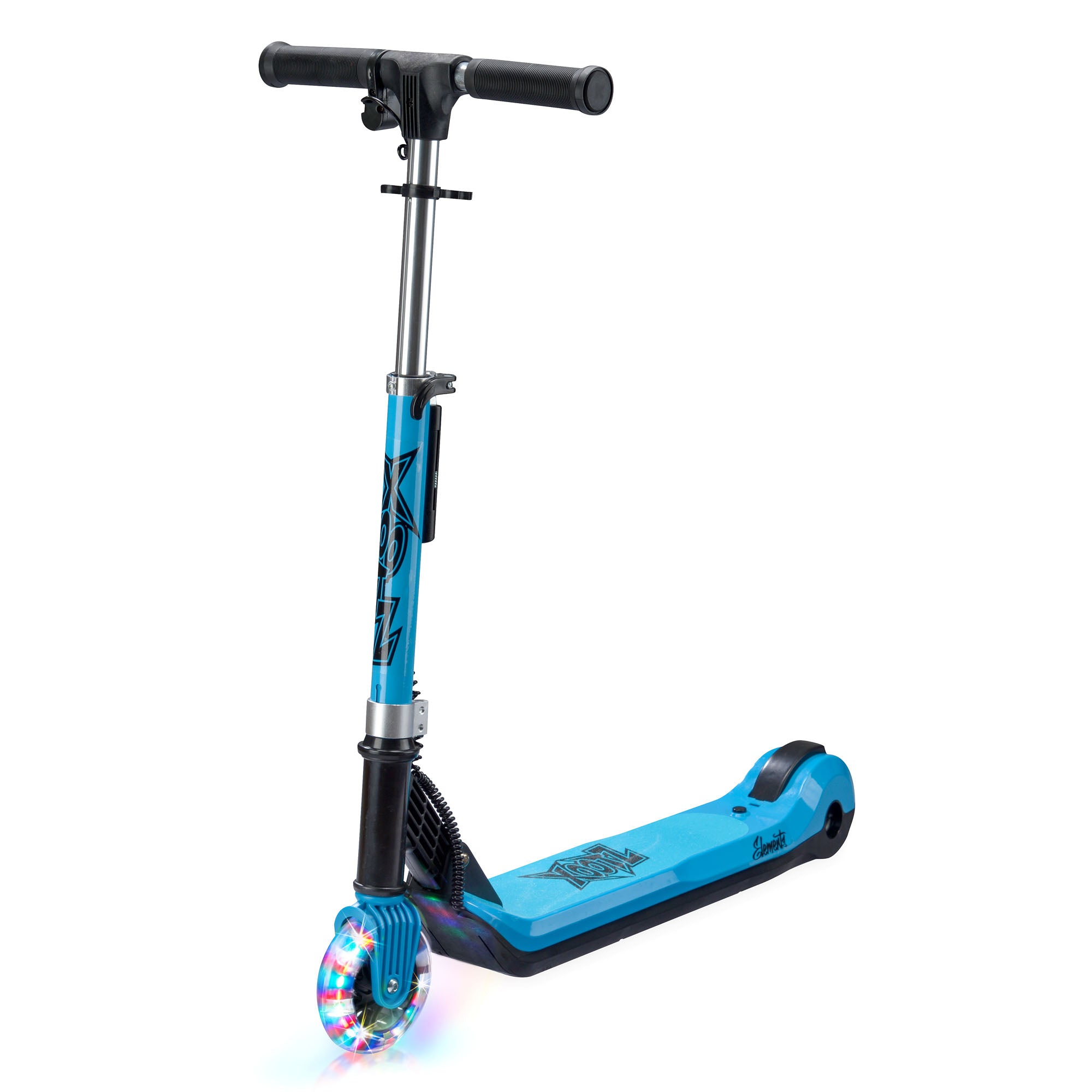 Blue scooter with black handlebar 