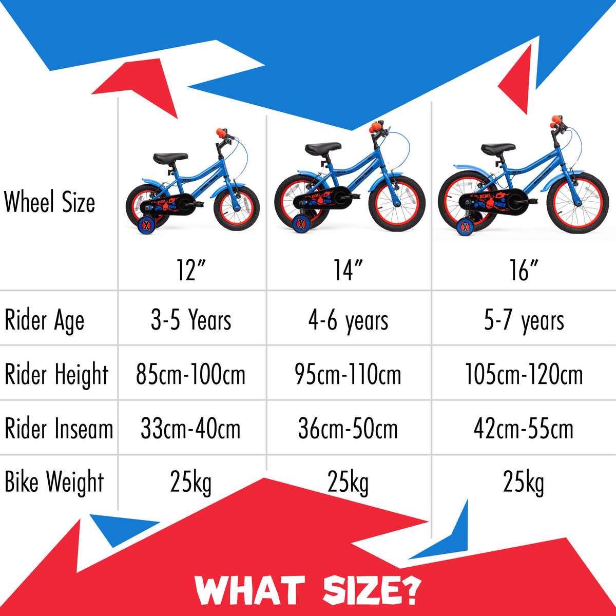 childrens bikes, pre assembled 